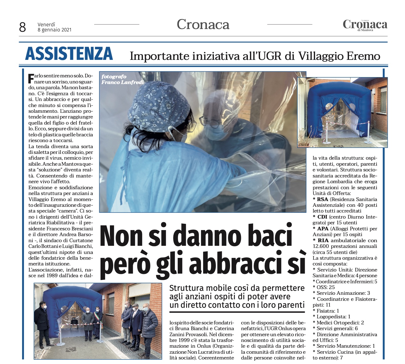 Ringraziamo il direttore Werther Gorni per l’interessante articolo uscito ieri a pagina 8 del settimanale La nuova Cronaca di Mantova.